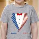 4th Of July Wedding Tuxedo Independence Day Tuxedo Women Kids Men T-Shirt XL Grey