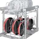 TQVAI Pots and Pans Organizer, Full-Extension Pull Out Cabinet Organizer, Slide Out Drawers for Kitchen Cabinets with Adjustable Dividers, Request at Least 15.5" W x 23.5" D x 23.5" H Opening - Chrome