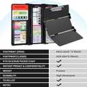 Foldable Aluminum Nursing Clipboard with Cheat Sheets - Black (Letter Size, 30 Sheet Capacity)