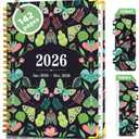 Academic Planner 2026, Daily Weekly and Monthly Planner, Jan. 2026 - Dec. 2026, Calendar Planner with Monthly Tabs, Planning Organize Notebook for Work, 8.5'' x 6.2'', Green Butterfly