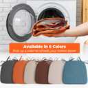 Sunsleek Chair Cushions for Dining Chairs, D-Shaped Seat Cushions with Removable Washable Cover and Ties, Chair Pads for Kitchen, Indoor Dining Room, Patio Chairs, 17'' x 16'', Set of 4, Orange