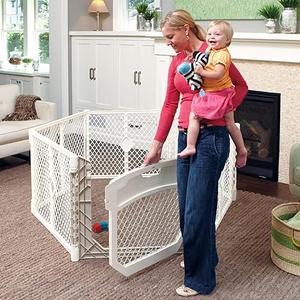 Toddleroo Superyard Ultimate: 6-Panel Baby Playard with Door; Ivory | Portable, Durable, For Babies and Toddlers, Freestanding, Expandable Modular Sizing, Indoor or Outdoor Use, Made in USA