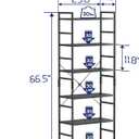 NUMENN 6 Tier Bookshelf, Tall Bookcase Shelf Storage Organizer, Modern Book Shelf for Bedroom, Living Room and Home Office, Black