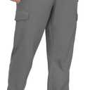 Men's Hiking Pants UPF 50+ Cargo Quick Dry Water Resistant Elastic Waist Zip Pockets Travel Work Lightweight Running (Dark Gray)