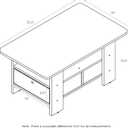 Furinno Andrey Coffee Table with Bin Drawer, Columbia Walnut/Dark Brown 18.9"D x 31.5"W x 15.6"H