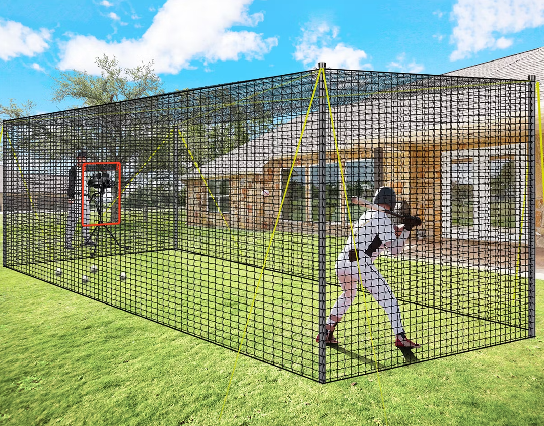 PLAYAPUT30FT x 12FT x 8FT Batting Cage with Metal Frame, Black PLAYAPUT30FT x 12FT x 8FT Batting Cage with Metal Frame, Black