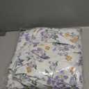 100% Cotton Duvet Cover King Size, Reversible Floral Duvet Cover Set King Cotton with Zipper Closure, Soft 3 Pieces Bedding Set with 2 Pillow Shams (20"x36") (Purple Flower)