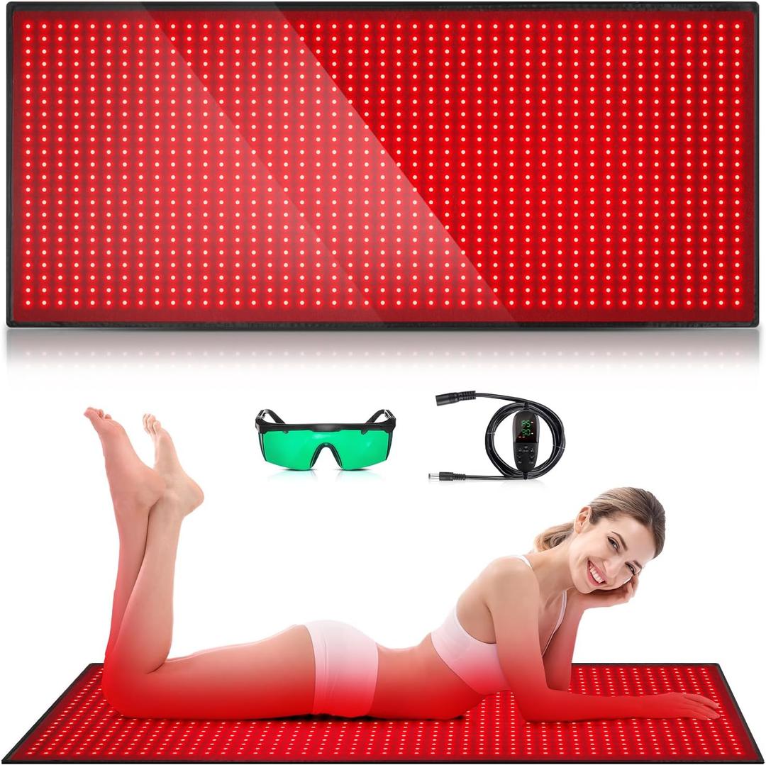 Red Light Therapy for Body, 660nm 850nm Infrared Light Therapy Pad, Wearable Wrap with Timer Remote Control for Back Shoulder Waist Knee, Infrared Light Device Home Use, 71'' x 31'' Large Area