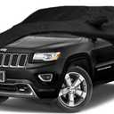 Waterproof Car Covers for 2011-2021 Jeep Grand Cherokee Car Covers 190T Covers Customer Fit 100% Waterproof Windproof Strap & Double Door Zipper Up to 193 L (Black-for Jeep Grand Cherokee)