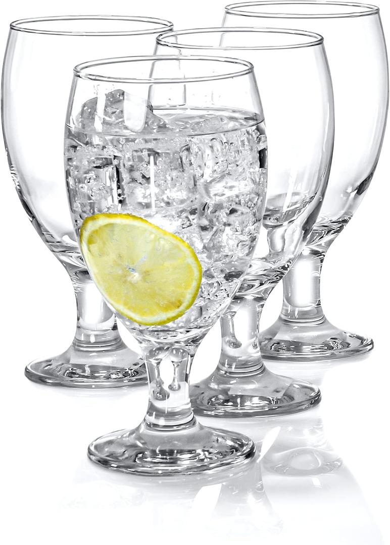 Red Co. Set of 4 Clear 20 Oz Short Stem All Purpose Glass Drinking Goblets