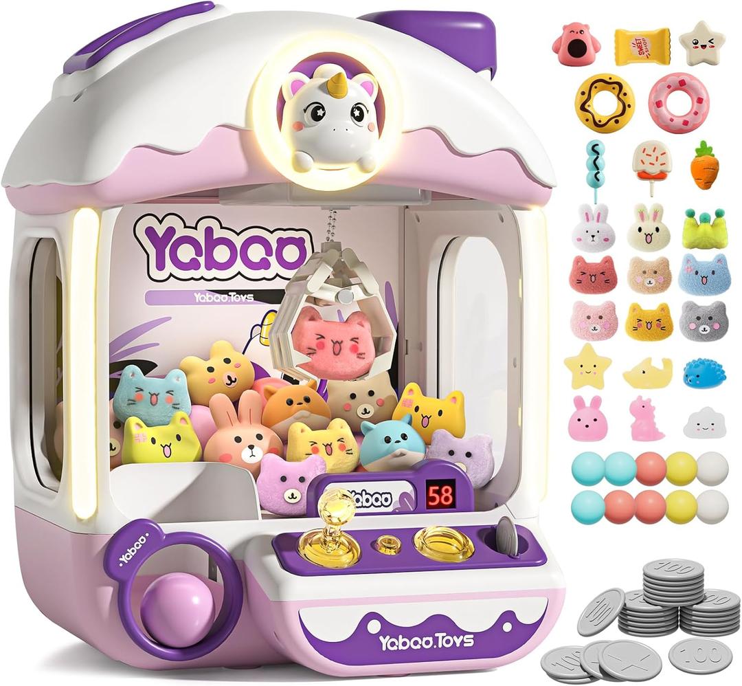 Large Claw Machine for Kids Unicorns, Vending Machine Toys for Girls 5 6 7 8 Year Old, Candy and Prize Electronic Dispenser Game Ages 5-7 6-8, Birthday Gift for 3 4 5 6 Year Old