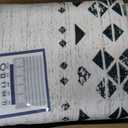 BESTSWEETIE 9x12 Area Rugs for Living Room Washable Moroccan Farmhouse Neutral Geometric Low Pile Non-Slip Soft Print Pattern Rug for Bedroom Kitchen Dining Room Entryway Black/Brown