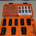 XEWEA 9PCS Lug Nut Extractor Set, 1/2" Drive Impact Bolt Remover Socket Tool, Wheel Lock Removal Kit, Easy Out Extractor Set for Damaged, Frozen, Rusted, Rounded-Off Bolts, Father's Day Gift