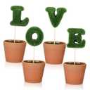 Set of 4 Valentine's Day Decorations L-O-V-E Letter Shaped Fake Topiary Trees