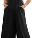 OLRIK Plus Size Jumpsuit for Women Wide Leg Adjustable Straps Overalls Loose Fit Romper with Pockets Spring Summer, 3XL