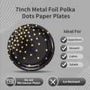 Black Gold Paper Plates and Napkins Party Supplies-150PCS-50 x 7''Dessert Plates & 50 x 6.5''Napkins & 50 x 7.3''Forks,Disposable Paper Tableware Set for Birthday,Anniversary,Retirement,Father's Day