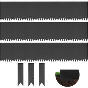 Landscape Edging - 40" Steel Hammer-in Garden Border, 8" Tall Heavy Duty Metal Lawn Edging for Yards, Outdoor Beds, Pathways (3-Pack)