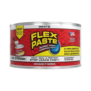 Flex Paste, Waterproof Paintable Putty, Spackle Sealant, Fill Gaps Cracks Holes - Block Out Water and Air - UV Resistant - Walls, Drywall, EPDM, Concrete, Roof, RV Repairs, White, Half-Quart