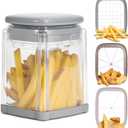 French Fry Cutter 3 in 1 Potato Onion Chopper Multifunction Egg Apple Slicer Kitchen Vegetable Cutter Dicer for Cucumber, Tomato, Zucchini, Carrot, Citrus Stainless Steel Blade (Gray)