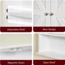 TEENFON Bathroom Wall Cabinet, Bathroom Cabinet with Barn Doors & Adjustable Shelf, Over The Toilet Storage Cabinet, Medicine Cabinet, White UNGGX001WV1