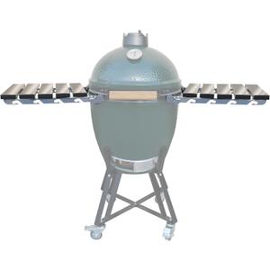 Stainless Steel Folding Side Shelves, Pair of 2, Fit for Large Big Green Egg Grill, 50% More Cooking Area Foldable Grill Table Accessories with Hardware