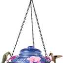 Nature's Way Bird Products ANTHF2-I Illuminated Antique Top-Fill Hummingbird Feeder, Light Blue/Pink