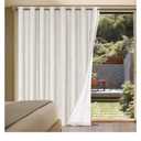 H.VERSAILTEX Linen Blackout Curtains Durable Thick Textured Linen Look 100% Blackout Patio Door Curtain, Anti Rust Grommet Extra Wide Sliding Glass Door Curtains, W100 x L84 inch - Ivory