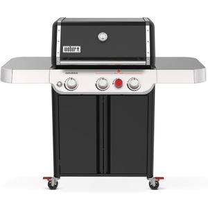 Weber Genesis E-325 Liquid Propane Gas Grill for Outdoor Cooking, 3 Burners, Black Porcelain-Enameled, Cast-Iron Grates, PureBlu Burners & Sear Zone