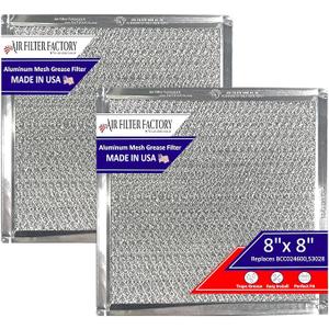Air Filter Factory Stove Hood Vent 8X8 Inch Range Hood Filter Replacement For BCC024600, 53028, VNF-2M03-2 Ventline Exhaust Fan 12-Layer Grease Filter 2-Pack