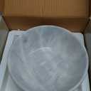 Gusto Nostro 8" Luxury White Marble Decorative Bowl for Coffee Table - Elegant Modern Fruit Bowl for Kitchen Counter - Heavy Stone Entryway Catch all for Keys, Jewelry, Potpourri Holder - Medium Size