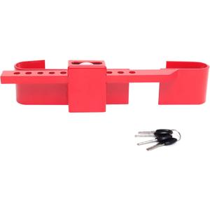 Heavy Duty Steel Cargo Door Lock/Standard Shipping Container Lock with 4 Keys Adjustment Range: 12-1/2" - 18-7/8" Coated with red ColorKeyed Differently