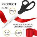 Giant Ribbon Cutting Ceremony Kit - Big 25 Inch Black Grand Opening Scissors and Red Satin Ribbon for Special Events Business Openings and Inaugurations