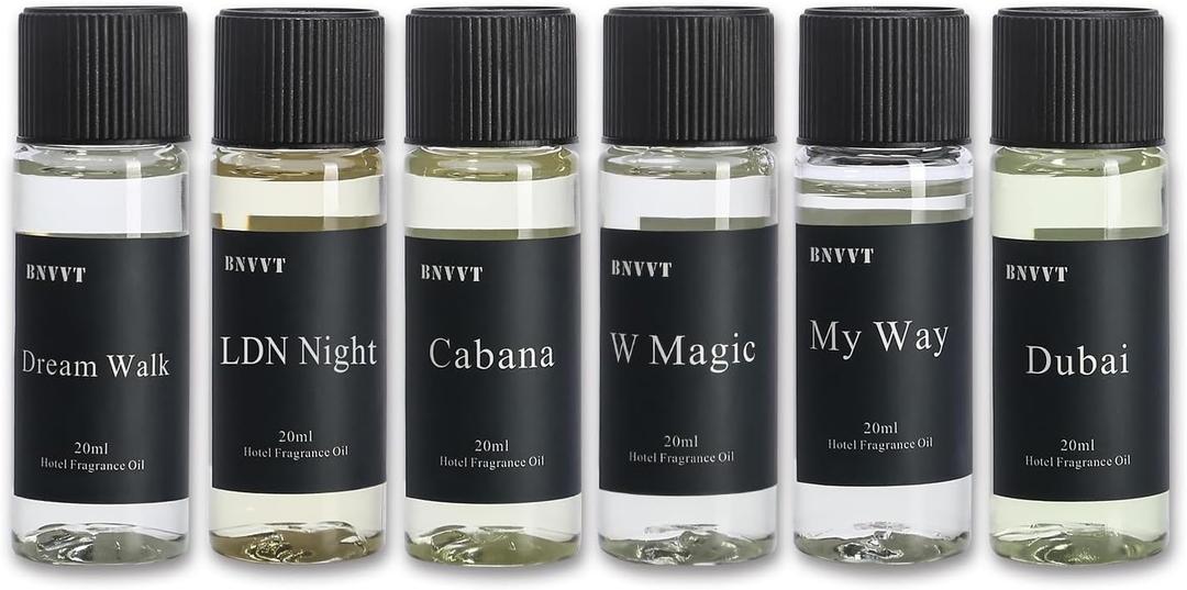 Hotel Collection Fragrance Oil Set 20 mL / 0.68 fl oz Luxury Aromatherapy Essential Oils for Diffuser & Home Scenting, Inspired by Iconic 5-Star Hotels 6 Premium Scents Gift Set