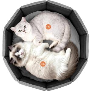 PJYuCien Premium Orthopedic Memory Foam Round Pet Bed for Large Cats, Small Dogs & Puppies - 20" Indoor Donut Cuddler with Non-Slip Bottom, Machine Washable, Supports Pets Up to 18 lbs, Gray