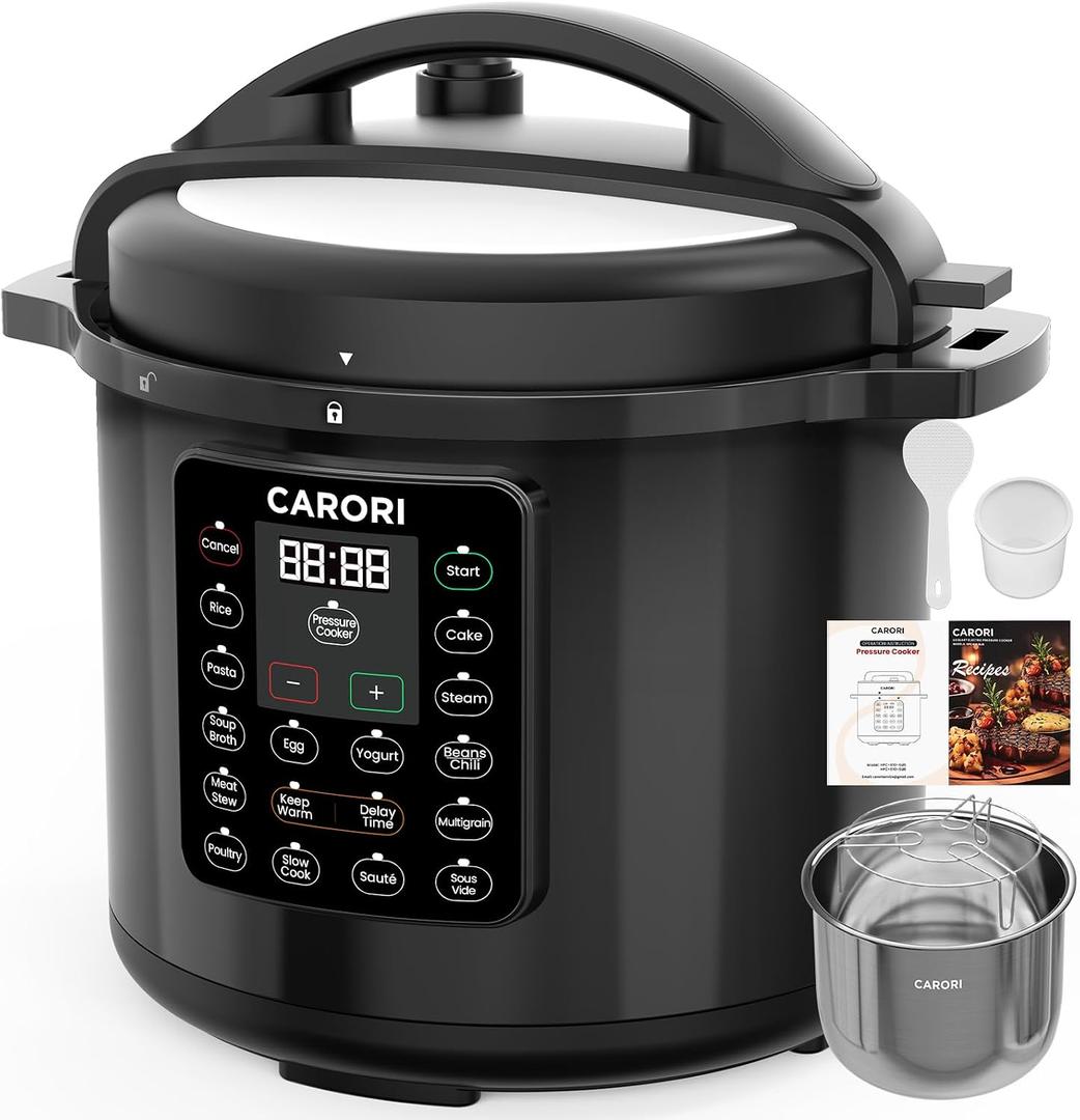 CARORI 8QT Electric Pressure Cooker, 13-in-1 Multi-Cooker,Stainless Steel