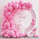 NISOCY Pink Latex Balloon Arch Garland Kit, 102PCS 18In 12In 10In 5In for Baby Shower Wedding Birthday Princess Pink Theme Anniversary Celebration Decoration