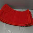 28 Inch Christmas Tree Collar Red Plush Faux Fur with Crossed Diamond Pattern, Soft Boho Xmas Tree Ring Tree Skirt for Christmas Artificial Trees Holiday Party Home Decor