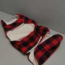 Malier Winter Coat for Dogs - Classic Plaid Fleece Cold Weather Jacket With Pocket, Windproof Warm Vest Clothes for Small Medium Large Dogs (Red, Medium)