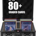 ZINHO Graded Card Case Upgraded Sports Card Storage Box Waterproof Trading Card Holder, Compatible with PSA BGS CSG FGS Up to 80+ Cards with TSA Approved Locks (Black)