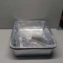 Holintan Stainless Steel Litter Box,Small Litter Box 17.7" x 13.7" x 4", Metal Litter Boxes for Kittens Kitty Senior Cat/Rabbits, Easy Entry, Easy Clean Non Stick No Smell