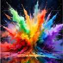 TAOPAOLAB Bright Rainbow Paint by Numbers Kit for Adults - DIY Rainbow Color Explosion on Dark Background Painting on Canvas 16x20 Inches, Acrylic Paint Set, Suitable for Beginners,Art for Decoration