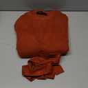 ZESICA Long Sleeve Sweater Dresses for Women 2026 Fall Winter Crewneck Ribbed Knit High Waist Midi Dress with Belt (Medium, Rust)