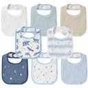 GLLQUEN BABY Muslin Drool Bibs for Boys Girls 8 Pack, Adjustable Baby Bibs for Drooling and Teething, Soft Cotton Baby Bandana Bib for Newborn Feeding Essentials (Star)