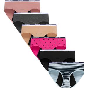 Boboking Teen Girl's Cotton Period Panties Big Girls Breathable Briefs Women Underwear (Large, Mixed Color5)