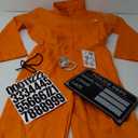 MGparty Prisoner Jumpsuit Men Halloween Costume Orange Inmate Jail Uniform for Adults Halloween Cosplay Outfit for Men (Medium)