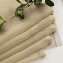MIULEE Beige Window Valance Sheer Curtains Rod Pocket,Half Voile Drapes Extra Wide for Small Window Kitchen Cafe,One Panel 60" W x 18" L Inch