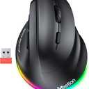 MEETION Ergonomic Wireless Vertical Mouse, Rechargeable, Black