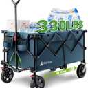 Hikenture 330lbs Collapsible Wagon Cart, Ultra-Large Wagons Carts Foldable Heavy Duty, Utility All Terrain Folding Wagon with Wheels for Groceries, Garden, Sports, Beach, Shopping