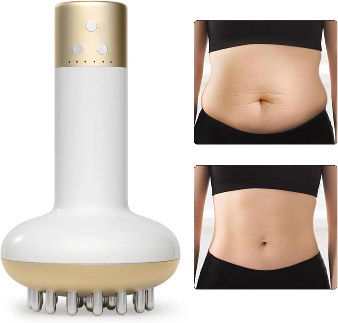 Lymphatic Drainage Massager & Anti Cellulite Massage Tool, Reduce Stretch Marks & Cellulite, for Legs, Arms & Belly, Body Sculpting Machine with Microcurrent, Light, Heat & Vibration