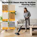 NEWBULIG 14-in-1 Steam Mop, Powerful Detachable Handheld Steam Cleaner for Floor Cleaning with 2 Washable Pads, 16.4 FT Cord, Multi-Purpose Floor Steamer for Hardwood, Clothes, Carpet, Tile, Grout